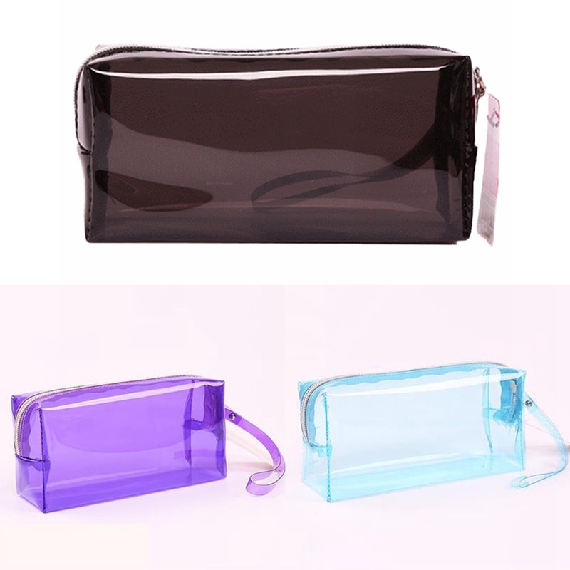 Nueva cartuchera escolar transparente sencilla a la , caja de lápices de gran capacidad, bolsa de almacenamiento, papelería, , útiles escolares