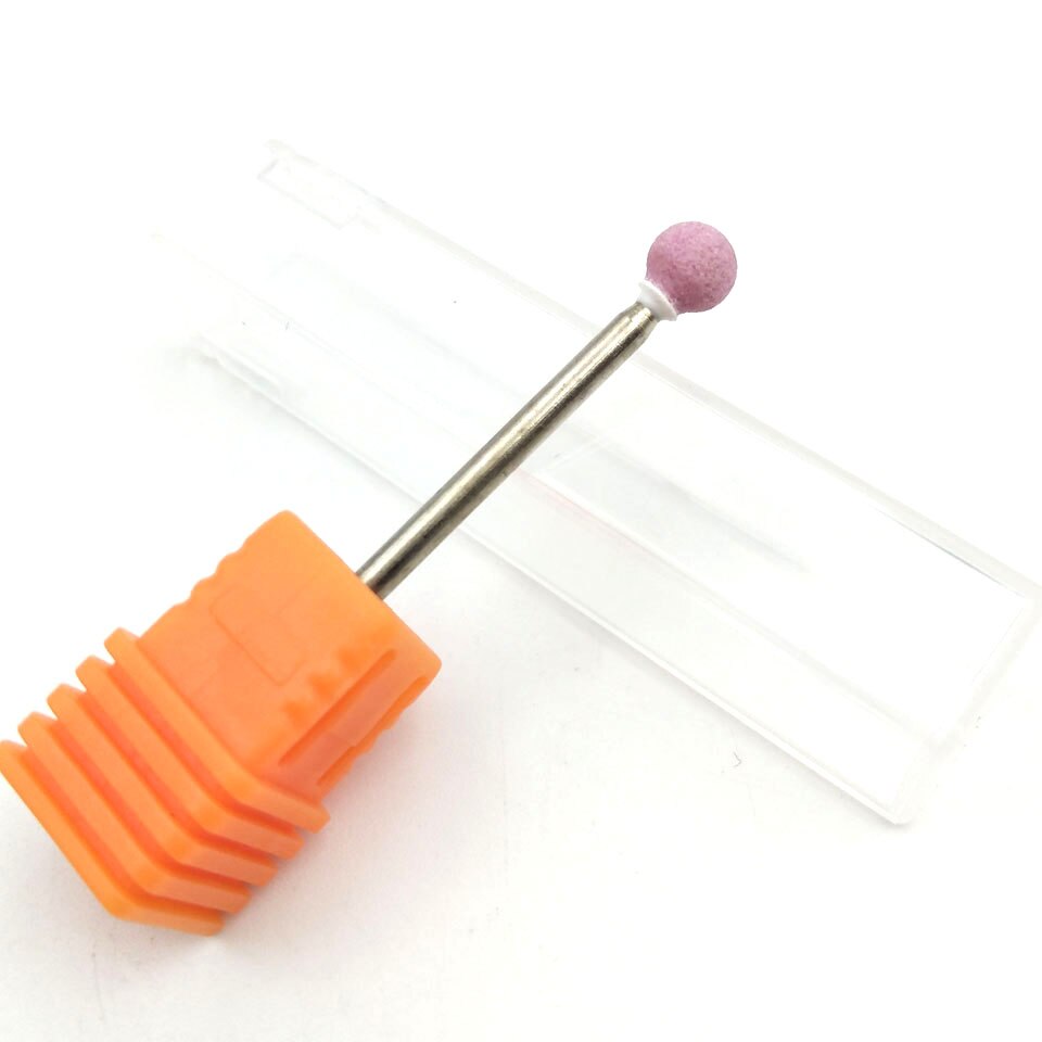 Bola de corindón verde HYTOOS, broca de 3/32 ", fresa rotativa de piedra de cerámica, puntas de manicura, accesorio para taladro eléctrico, herramienta de molinos de uñas: pink