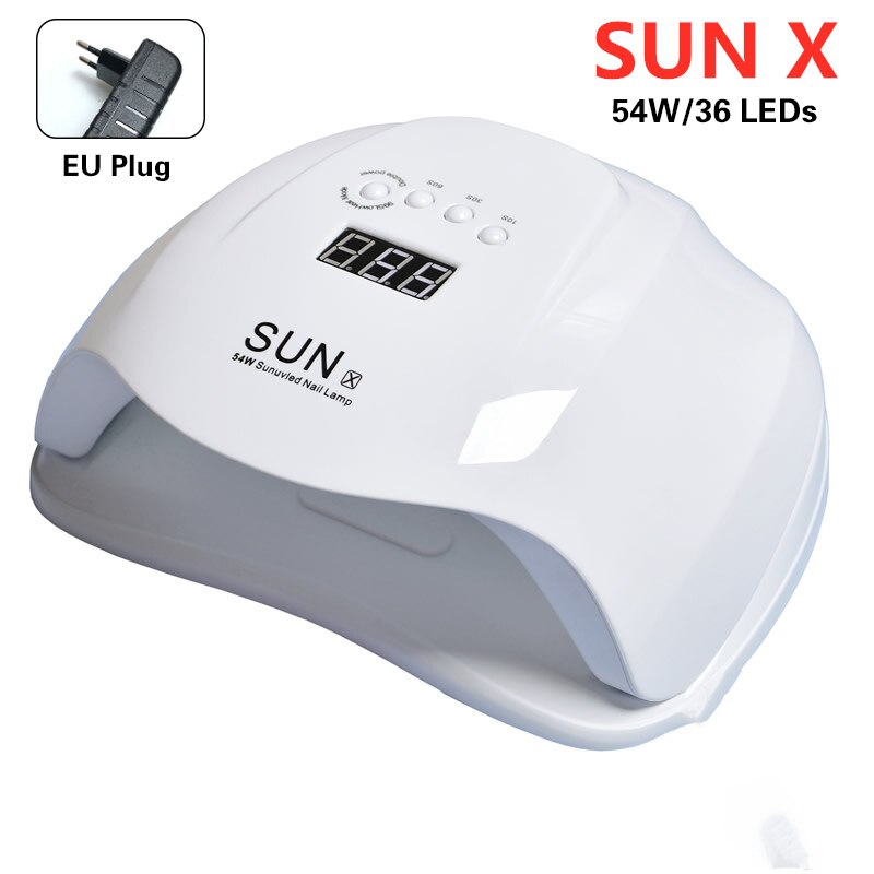 SUN X-secador de uñas de 54W, lámpara UV LED de Gel para secado de manicura, esmalte de uñas, lámpara de hielo para máquina de manicura: EU