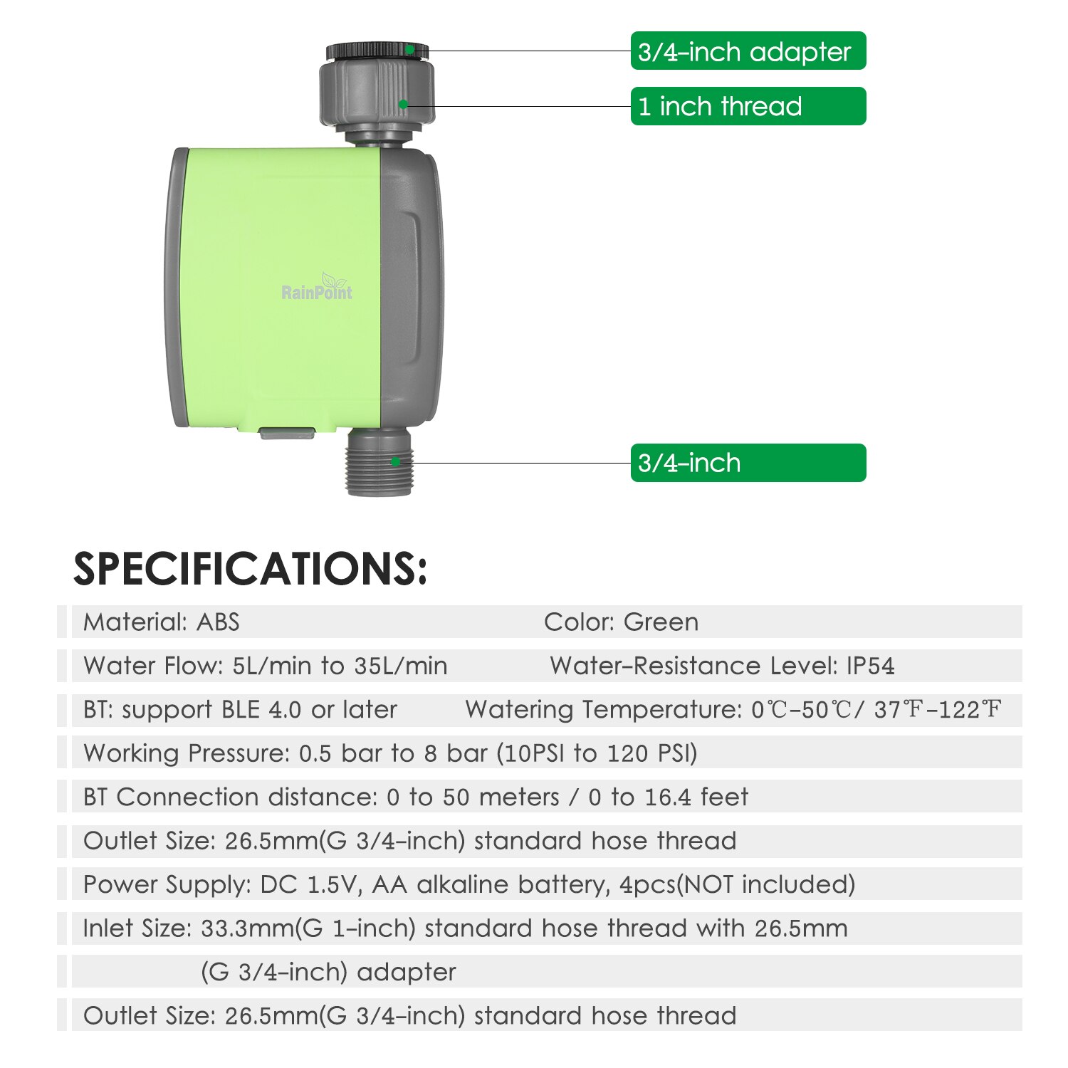 Programmeerbare Bt Wifi Water Timer Slang Kraan Timer Outdoor Batterij Operated Water Flow Meter Automatische Watering Sprinkler Systeem