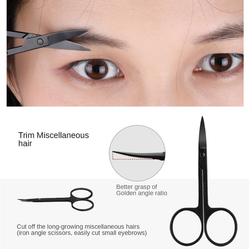 Rvs Wenkbrauw Trimmer Driedelige Wenkbrauw Trimmer Schaar Set Wimper Pincet Scheermes Wenkbrauw Trimmer Wenkbrauw Schaar