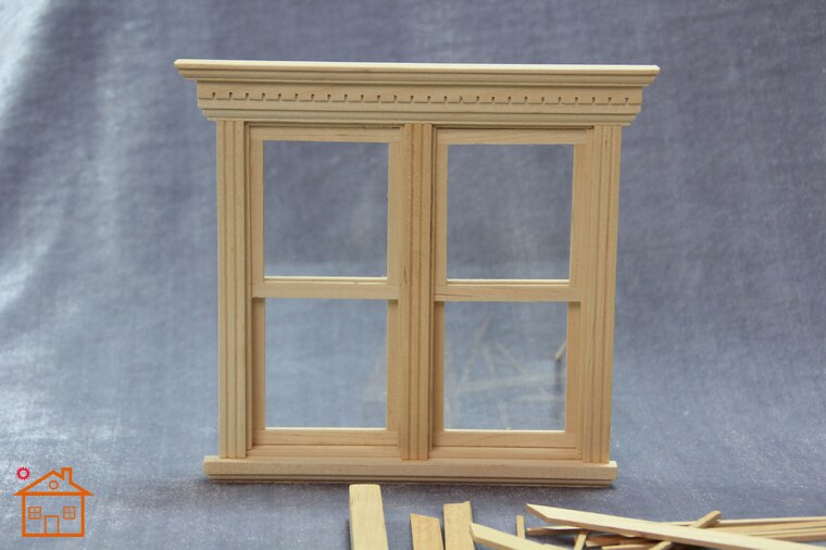 1:12 dollhouse miniatuur Dubbele Openslaande Schuifraam Houten pop meubels