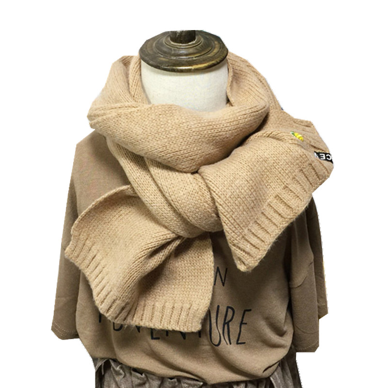 17 Colors Autumn Winter Children Immitation Cashmere Scarf Boys Girls Shawl Warm Thicken Kids Neckerchief Children Bufandas: khakai
