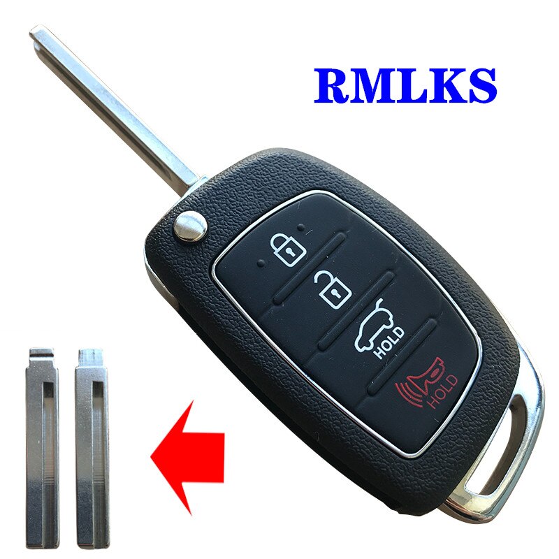 4 Buttons Car Flip Folding Remote Key Shell Fob Case For HYUNDAI Mistra Santa Fe Sonata Tucson Accent I30 I40 I45: HR20 Blade