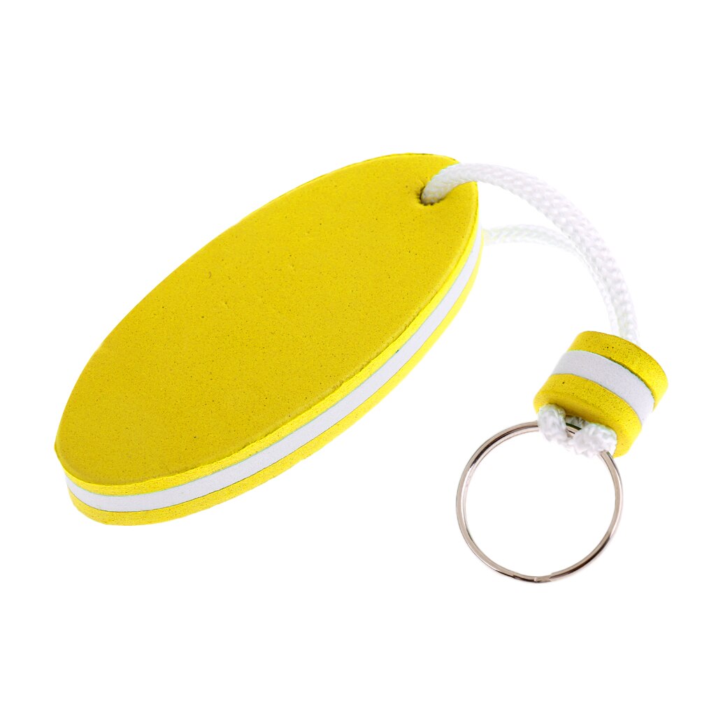 Oval Shaped EVA Foam Floating Key Ring Boat Keychain Kayak Canoe Accessories: Yellow