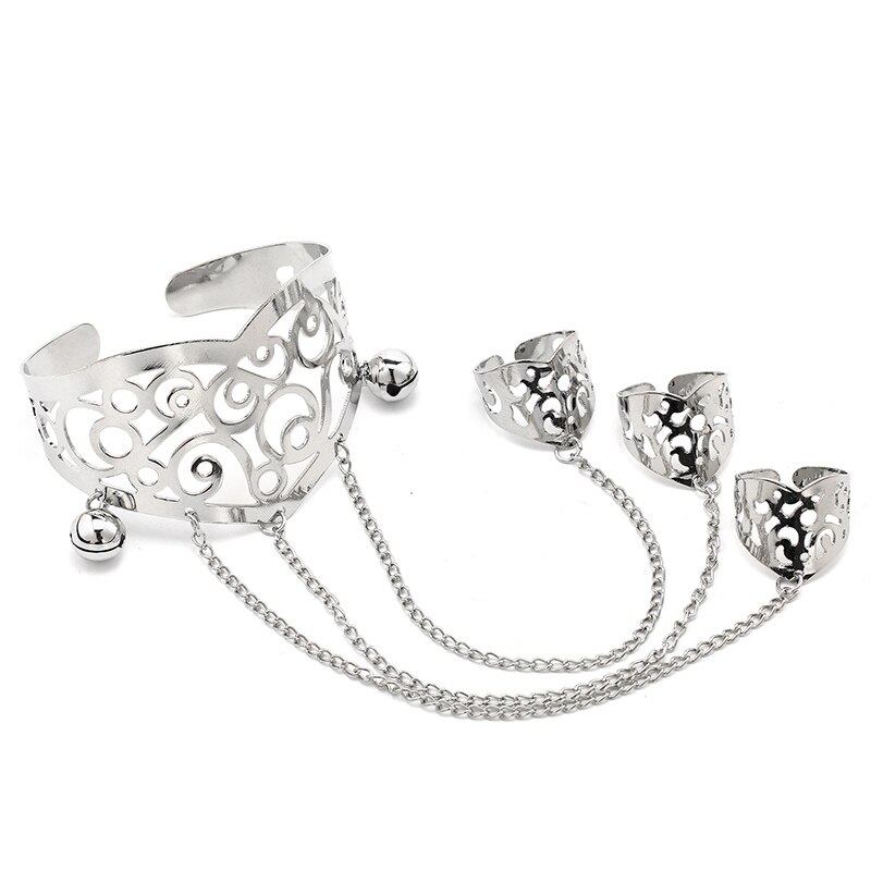 Metalen kralen totem slavenketting armbanden voor vrouwen arm manchet sieraden: Verzilverd