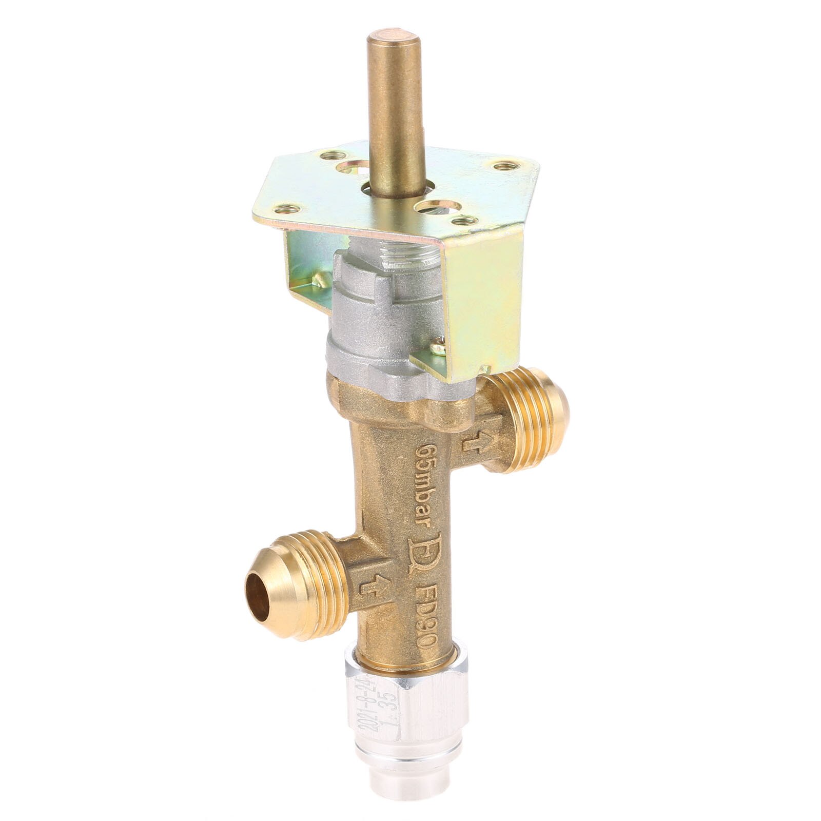 Válvula de seguridad de latón para parrilla de barbacoa, Control de calentador de Gas con entrada y salida de 3/8 NPT, solenoide corrugado de baja presión, 1Kit
