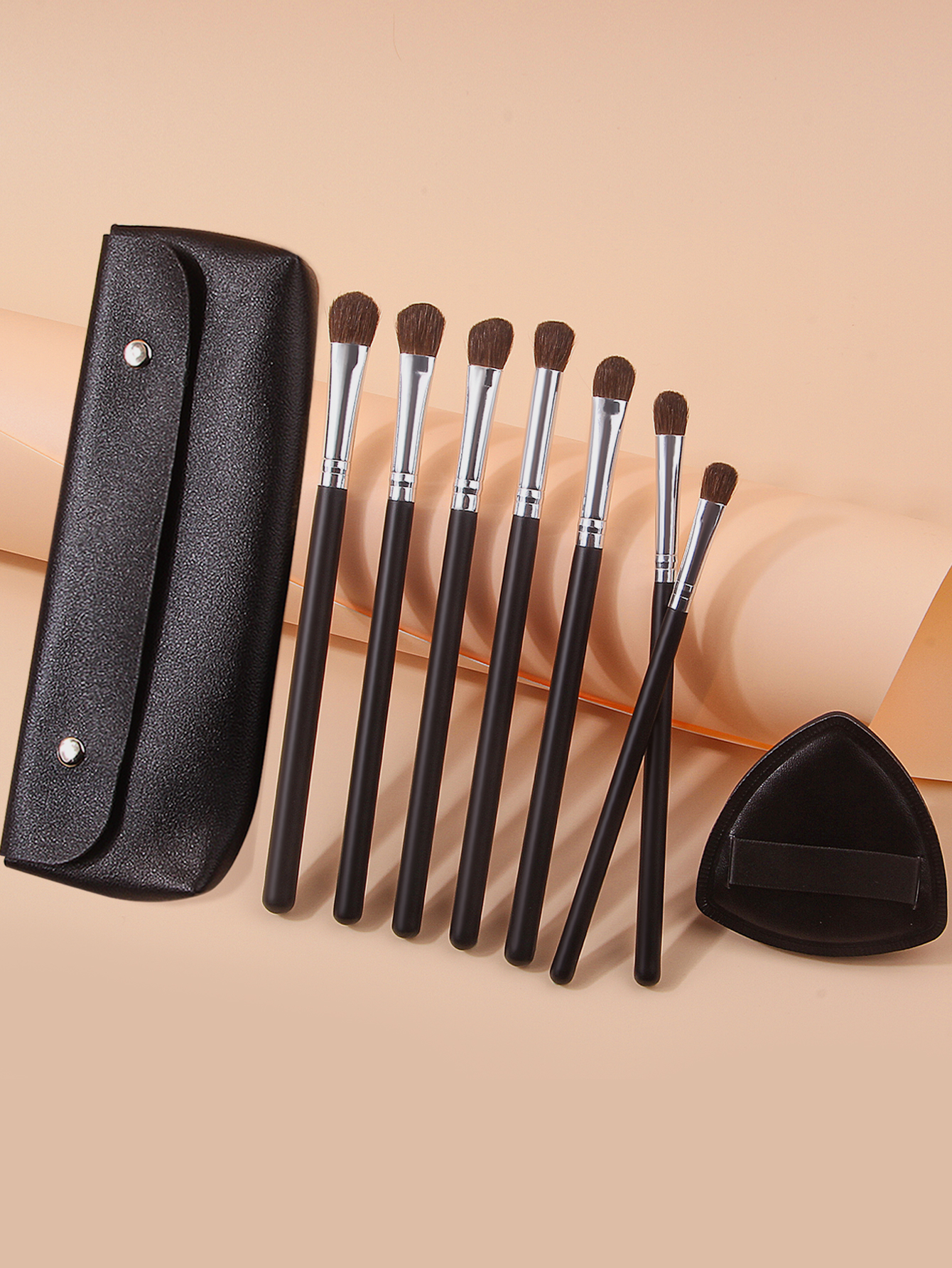 Natural Horse Hair Makeup Brushes Set Makeup Artist Cosmetic Tool Kit: Red