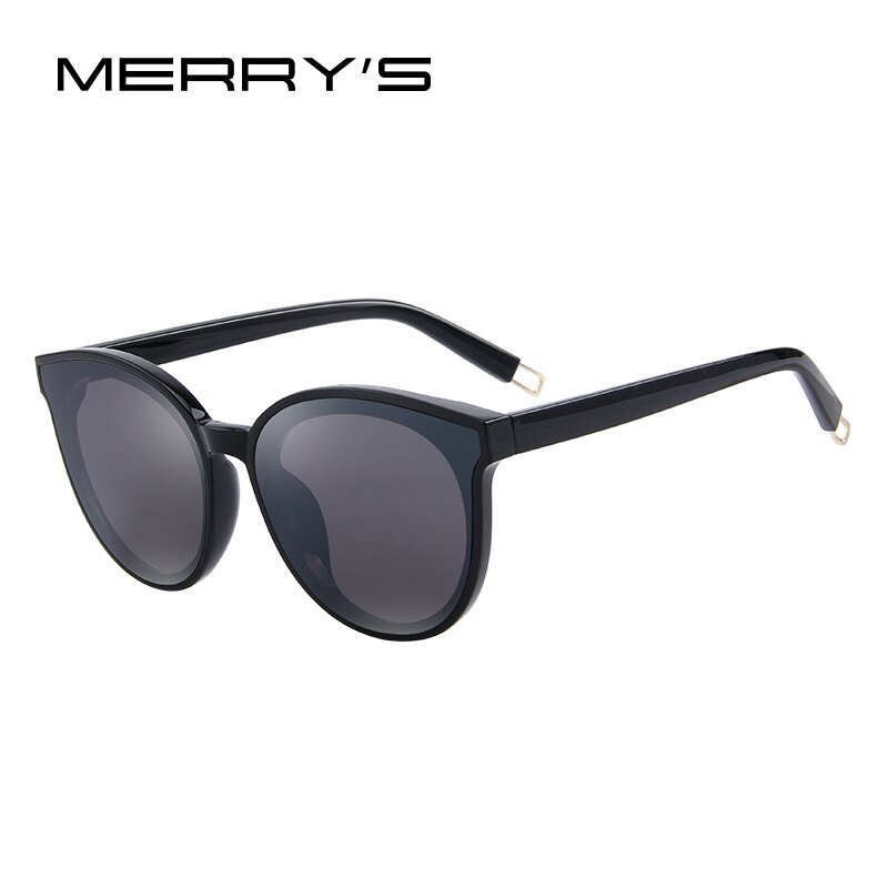 Merry's dames klassieke merk zonnebrillen vintage cat eye zonnebril s' 8094: C01 zwarte zwarte