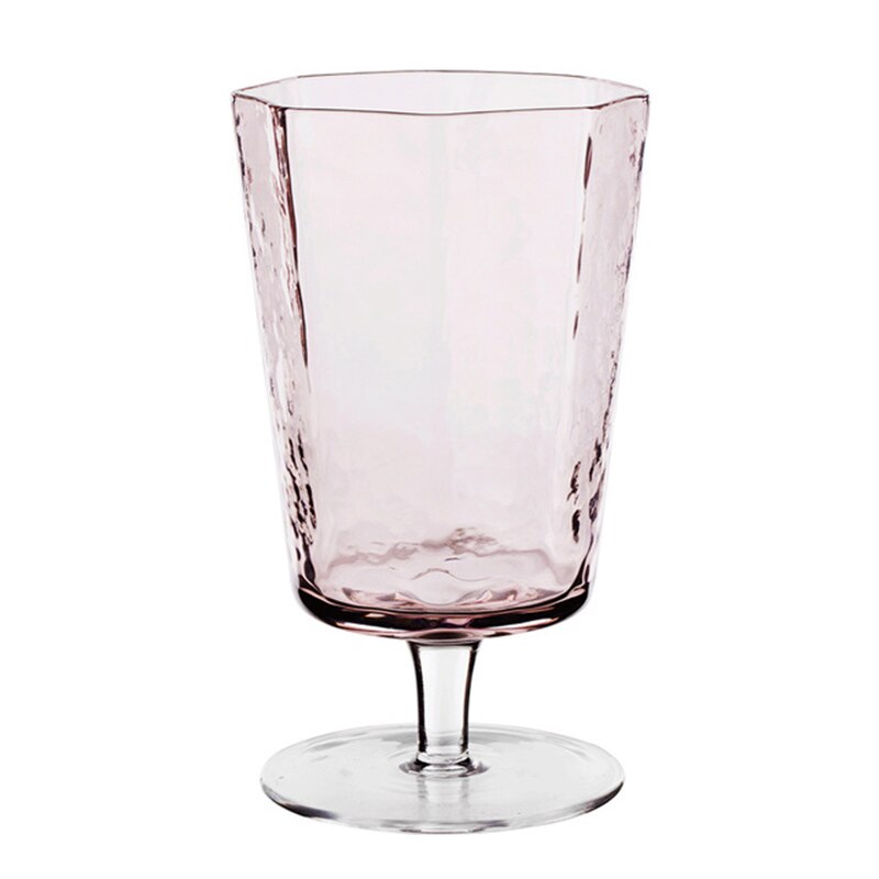 2Pcs Wedding Champagne Glasses Crystal Wine Glasses Hammer Pattern Cups Red Wine Diamond Brandy Wedding Luxury Drinkware: PinkBeer