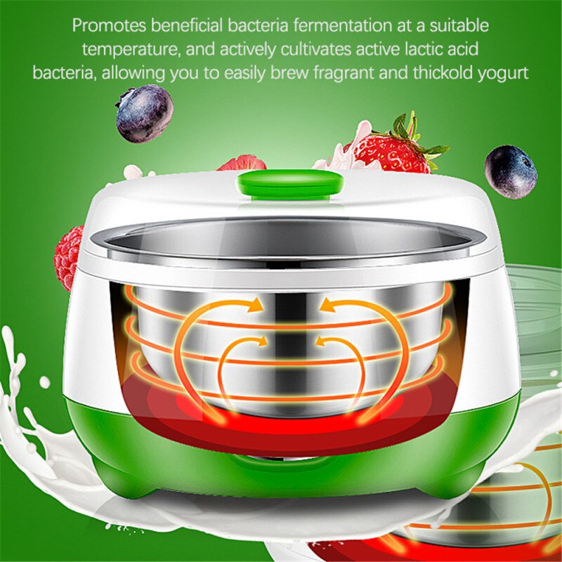 Electric Yogurt Maker Multifunction DIY Fermenter Automatic Rice Wine Fruit Enzyme Machine 1L Yoghurt Glass Liner Kithchen Tool