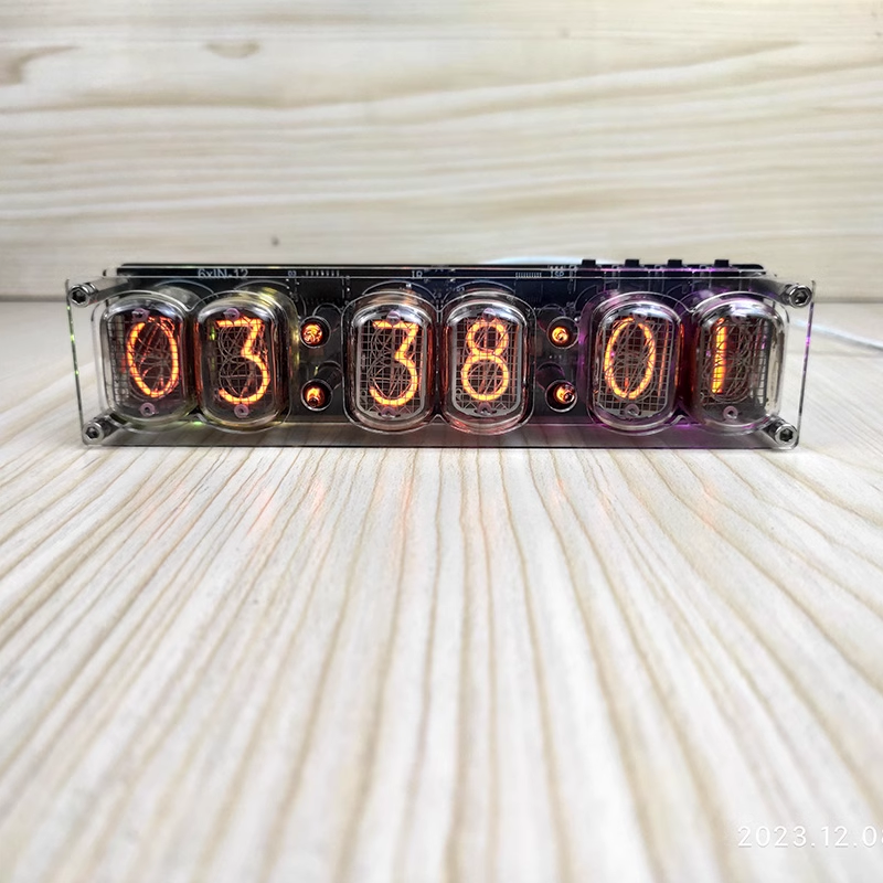 GHXAMP 6-bit IN-12 Glow Tube Uhr IN12 Nixie Uhr Basis Computer Desktop Zubehör Erweiterte Version DC5V
