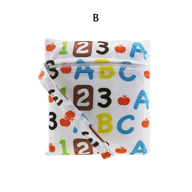 Printed pocket diaper bag waterproof reusable wet bag PUL travel wet dry bag minimum size 25x20cm diaper bag: B
