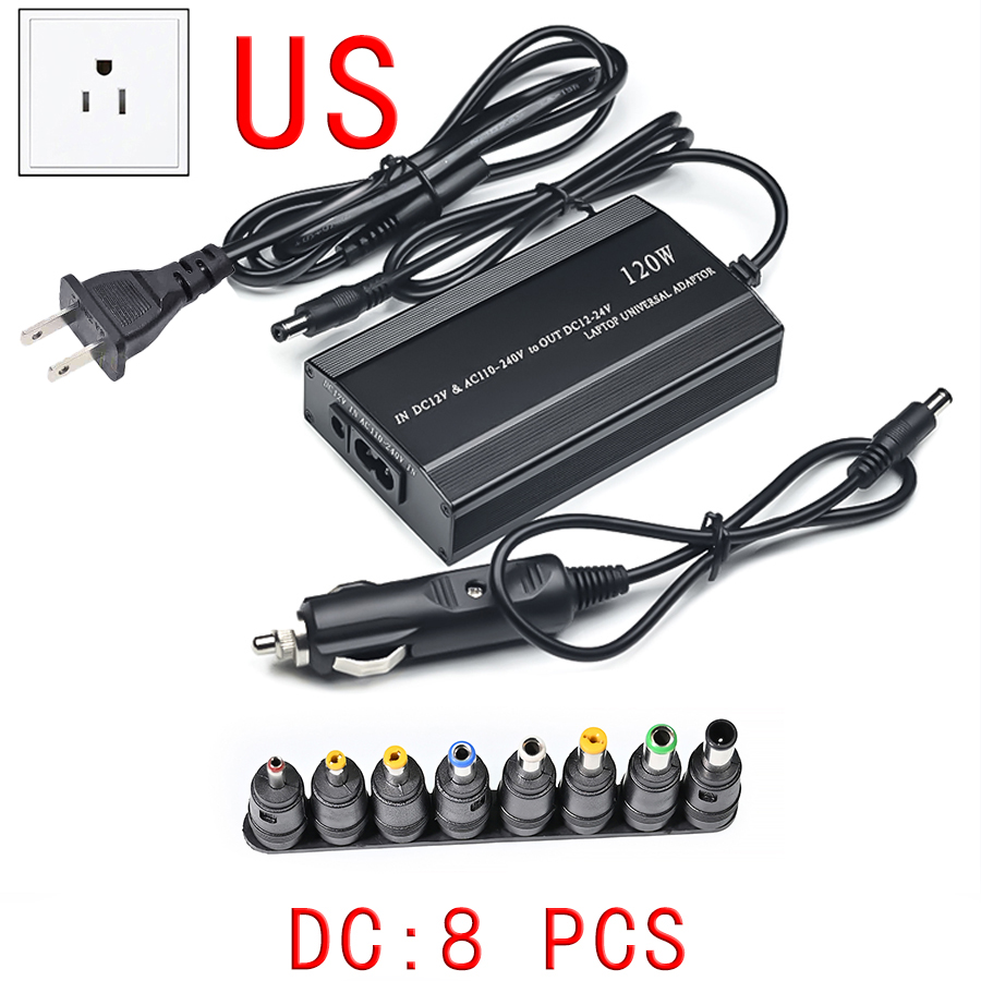 Multifunktionales Laptop-Netzteil, Autoladegerät, Computer-Adapter, 120 W, einstellbare Spannung für HP ASUS LENOVO ACER IBM: Lila