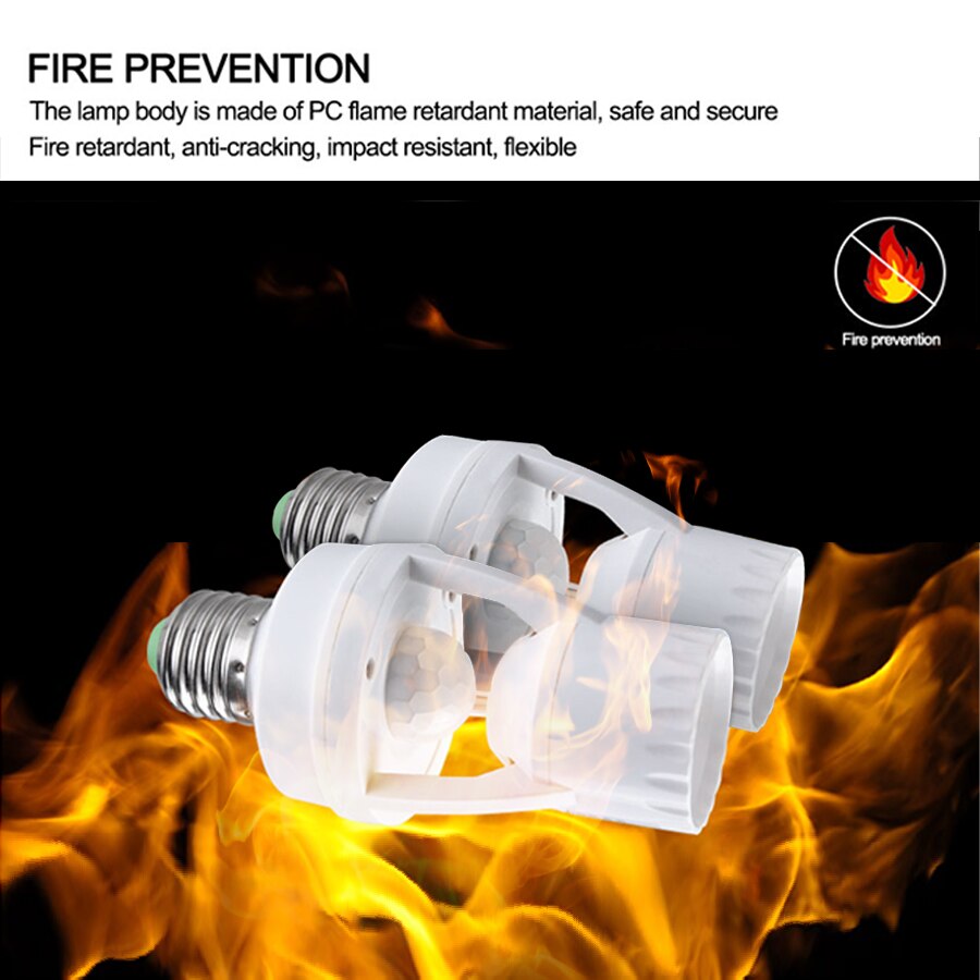 Socket E27 Converter With PIR Motion Sensor Smart Home High Sensitivity Smart Switch E27 Lamp Holder Base For Led Lamp