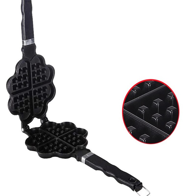 Diy Hartvormige Ei Wafel Cakevorm Bladerdeeg Pan Mold Anti-aanbak Dubbele Side Koekjes Muffin Mould Pot Bakvormen Bakken Tools