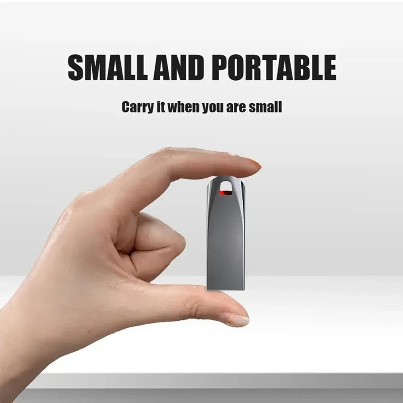 2TB Metal USB Flash Drive High Speed Rotating Pen Drive with Keychain 32GB Optional Waterproof USB Stick for Data Storage