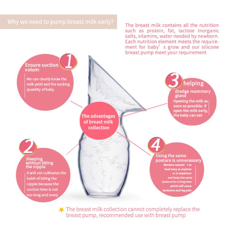 Silicone Manual Breast Pumps Nurse Strong Suction Reliever Suck Breast Collector C63C