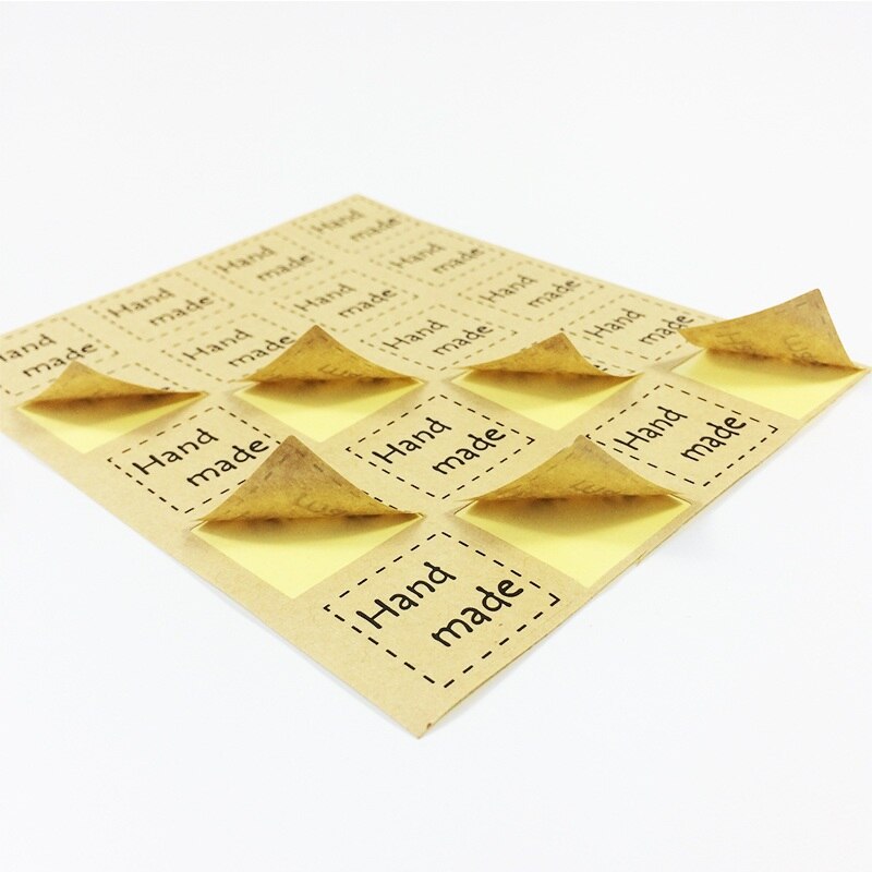 240 pcs/lot Hand Made DIY Square Dotted Line Seal Sticker For Handmade Products / self-adhesive Package Label scrapbook