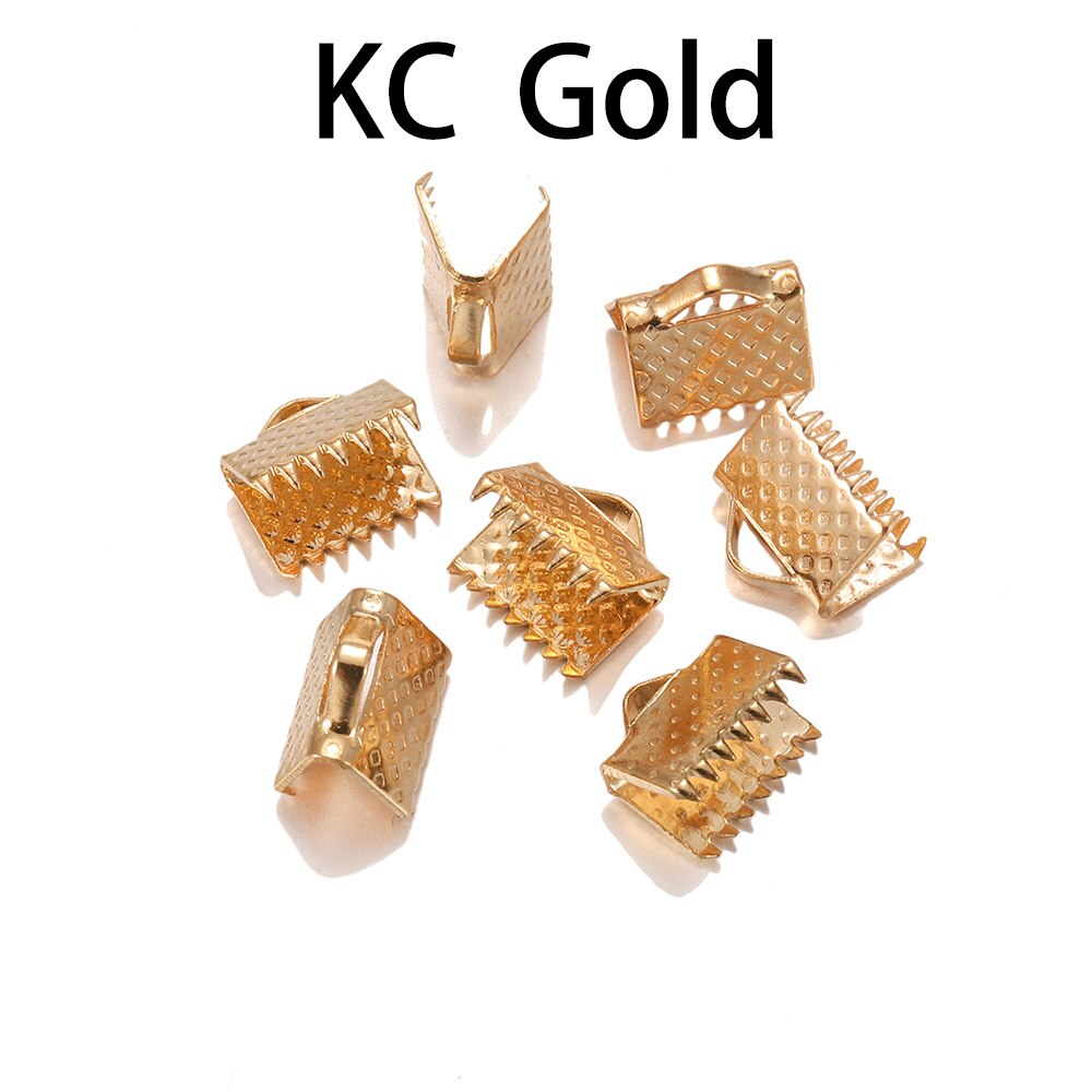 50pcs/lot Cove Clasps Cord End Caps String Ribbon Leather Clip Necklace Bracelet Connector for Jewelry Making Supplies
