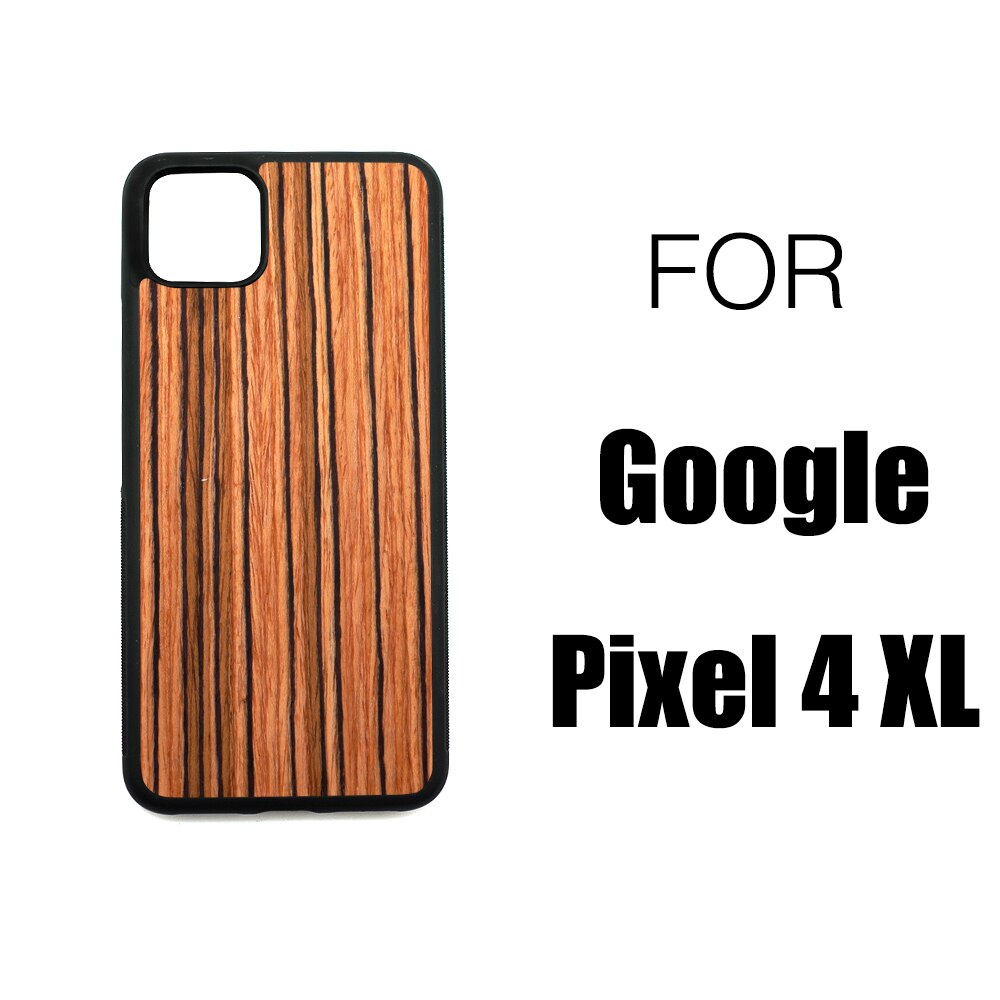 Funda de madera para Google Pixel 4 XL, protector trasero de TPU de palisandro para Google Pixel 4XL Pixel4: ZEBRA PIXEL 4XL