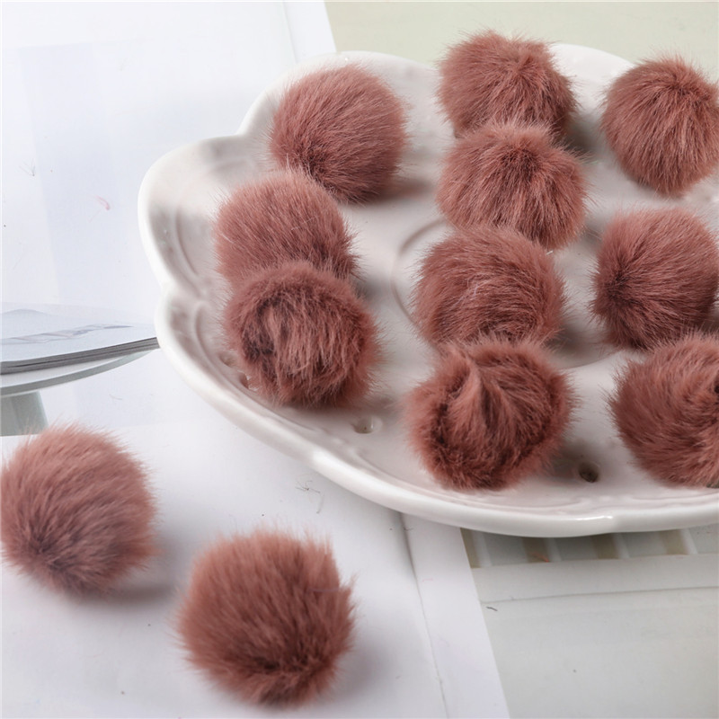 12 Stks/partij 17 Kleuren 2.5Cm Nertsen Pompoms Bont Ballen Voor Naaien Op Gebreide Sleutelhanger Sjaal Schoenen Hoeden Bont Diy ambachten Haaraccessoires: 16 Bean Wine