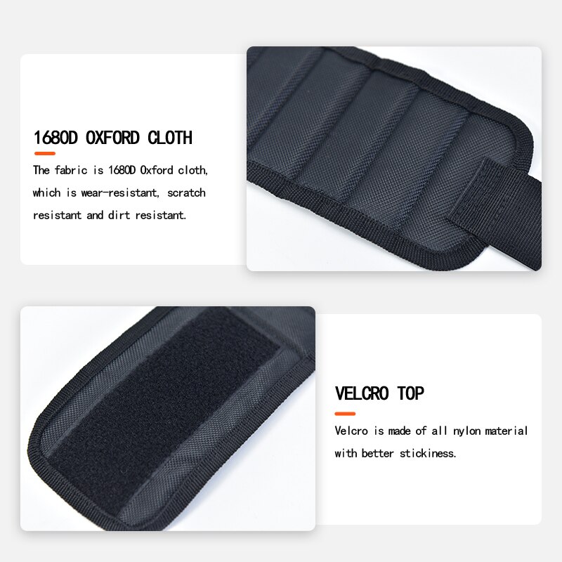 3-section magnetic electrical tool bag super suction woodworking wrist belt Oxford cloth wear-resistant magnet tool assistant
