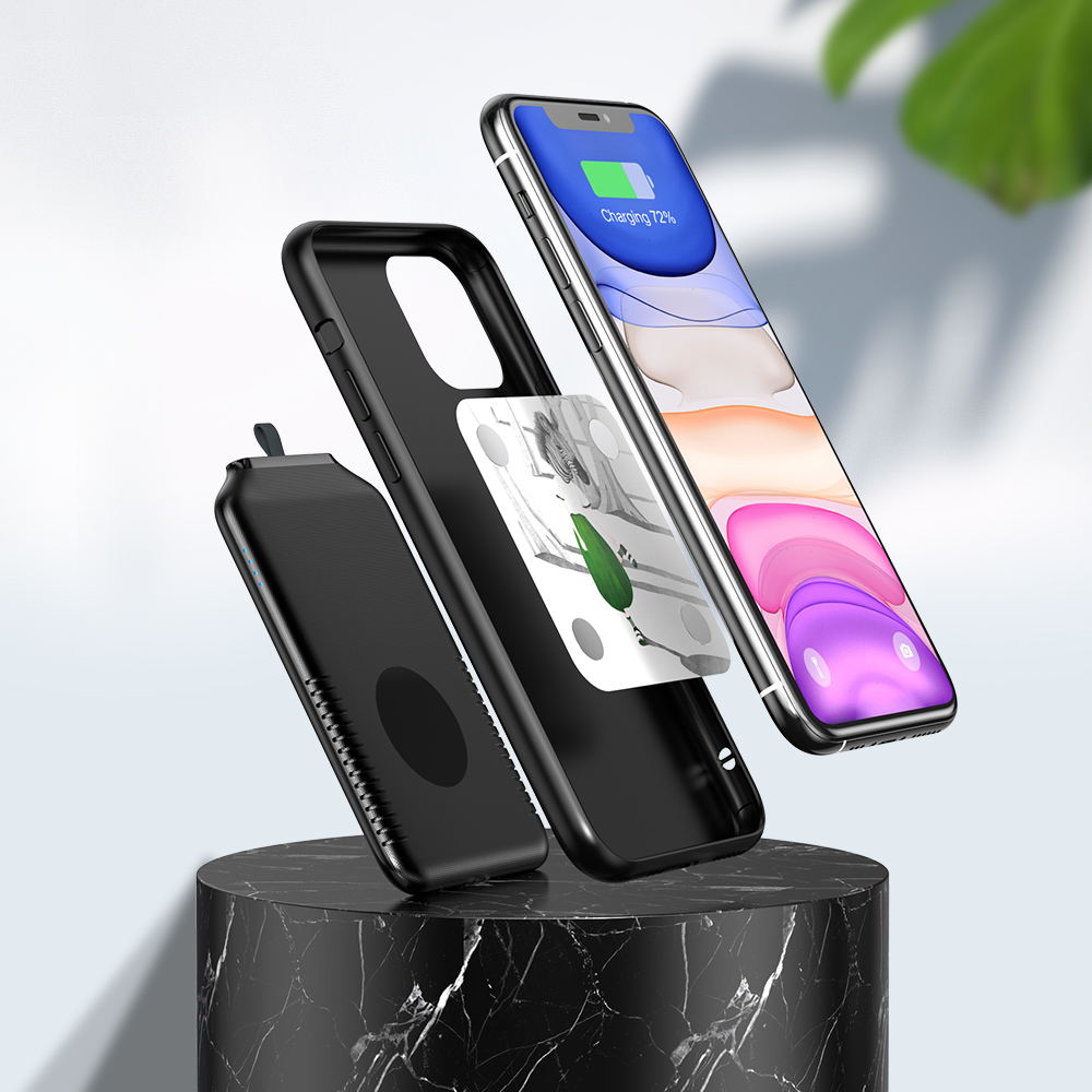 Bezprzewodowa ładowarka 4000mAh moc Bank dla iPhone 11 XS Max Samsung moc Bank rodzaj-c ładowarka USB bezprzewodowy zewnętrzny Bank baterii