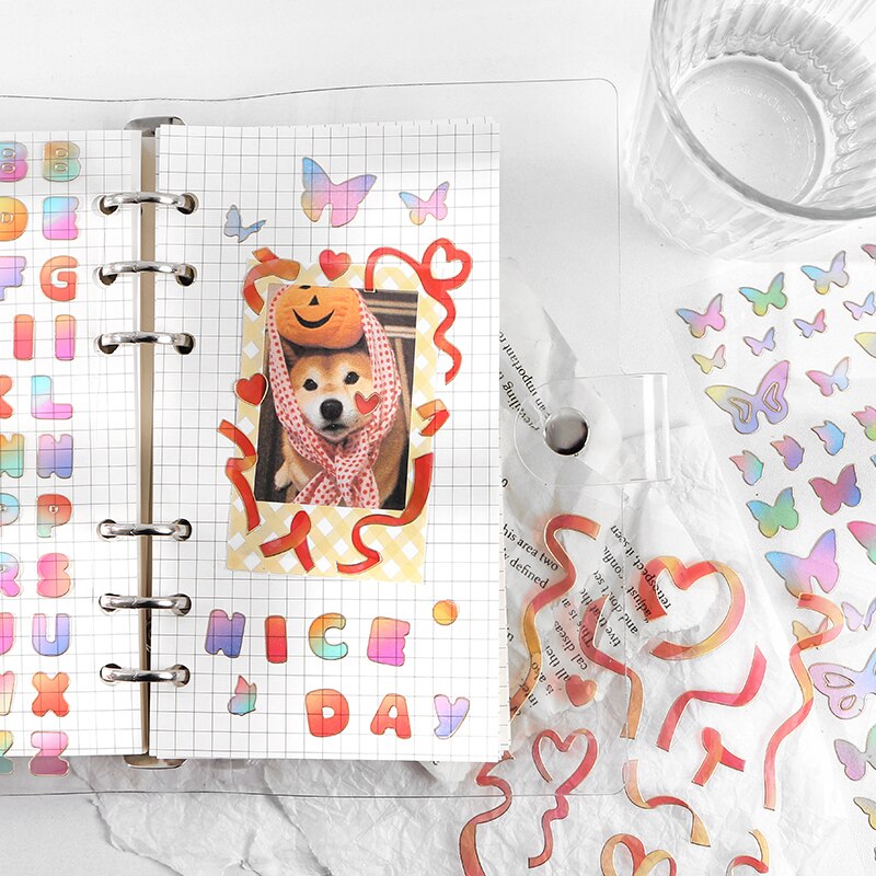 1Pcs Colorful Ribbon Decorative PET Stickers Scrapbooking Stick Label Diy Diary Album Korean Stationery Cute Sticker Accessories