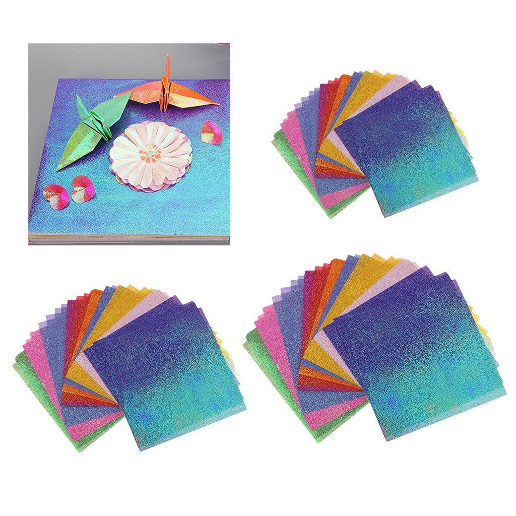 50 Vellen Gemengde Kleuren Parel Glanzende Vierkante Origami Papers Gevouwen Ambachtelijke Papier