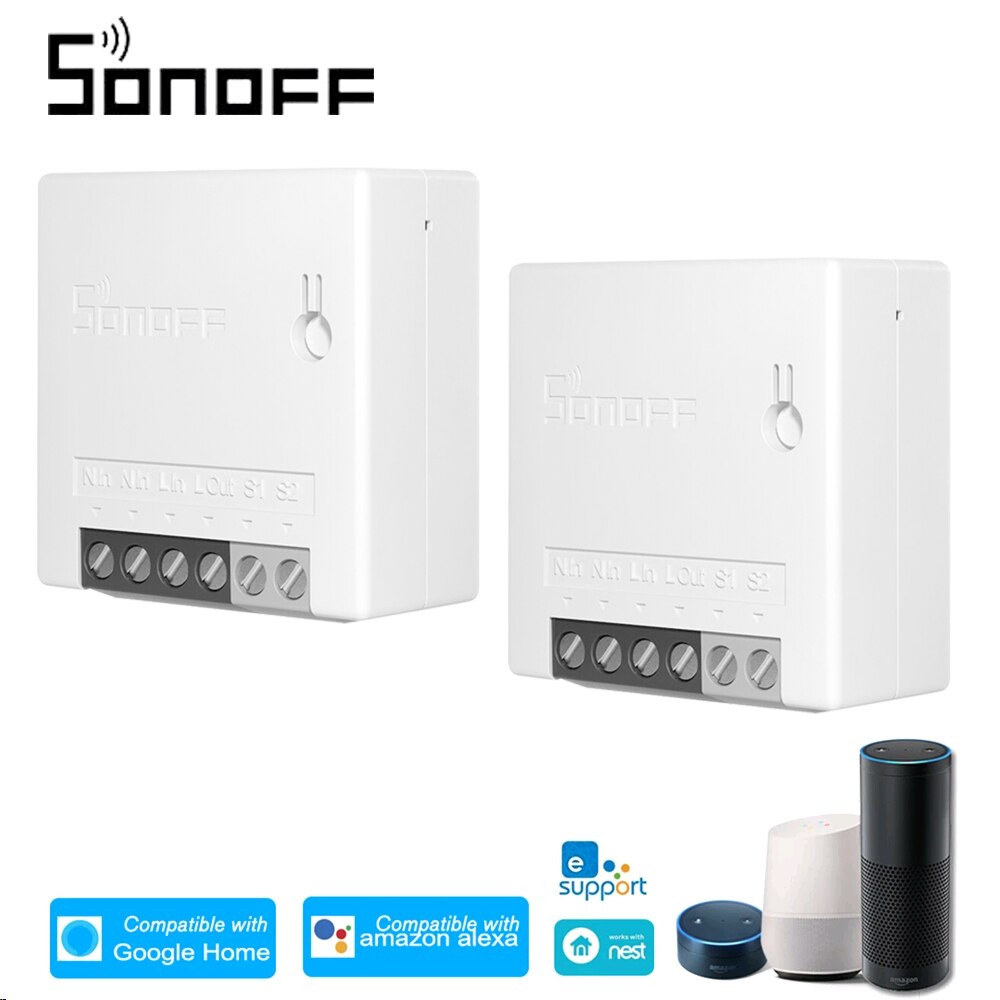 Sonoff Mini R2 Diy Wifi Schakelaar Twee Manier Smart Switch Kleine Body Timer Lichtschakelaar Afstandsbediening Module MINIR2 Voor alexa Google: 2Pcs
