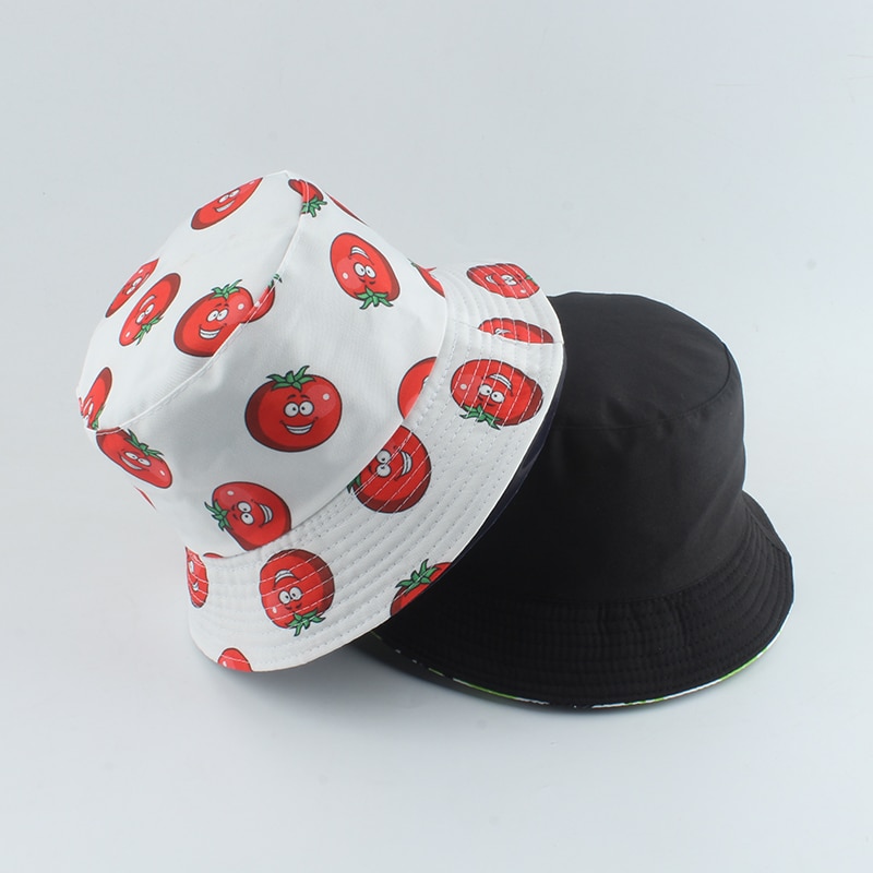 Chapeau Bob réversible avec imprimé de dessin animé pour hommes et femmes, casquette de pêcheur, à la
