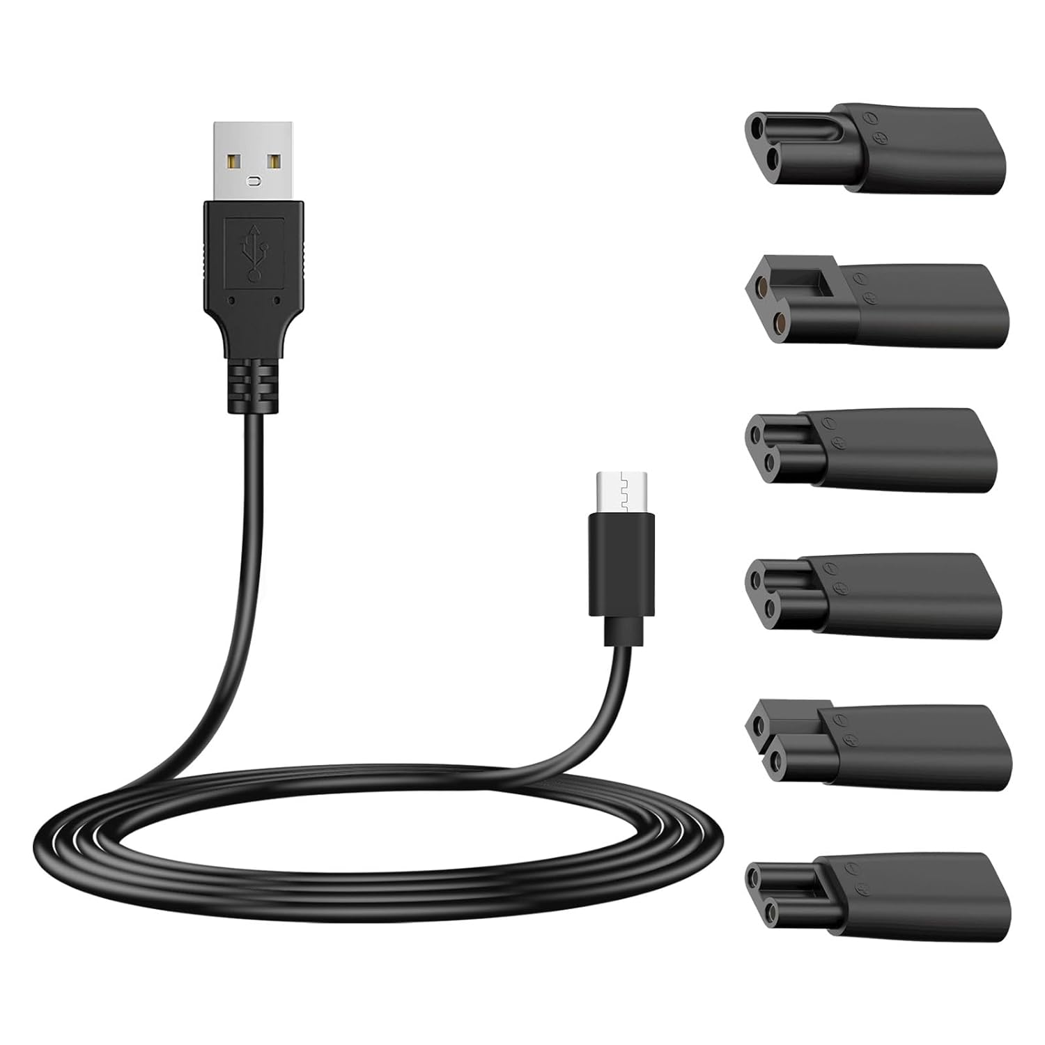Electric Shaver Power Cord 5V USB Replacement Charger Cable for Electric Hair Clippers, Beard Trimmers, Shavers, Beauty Instrume