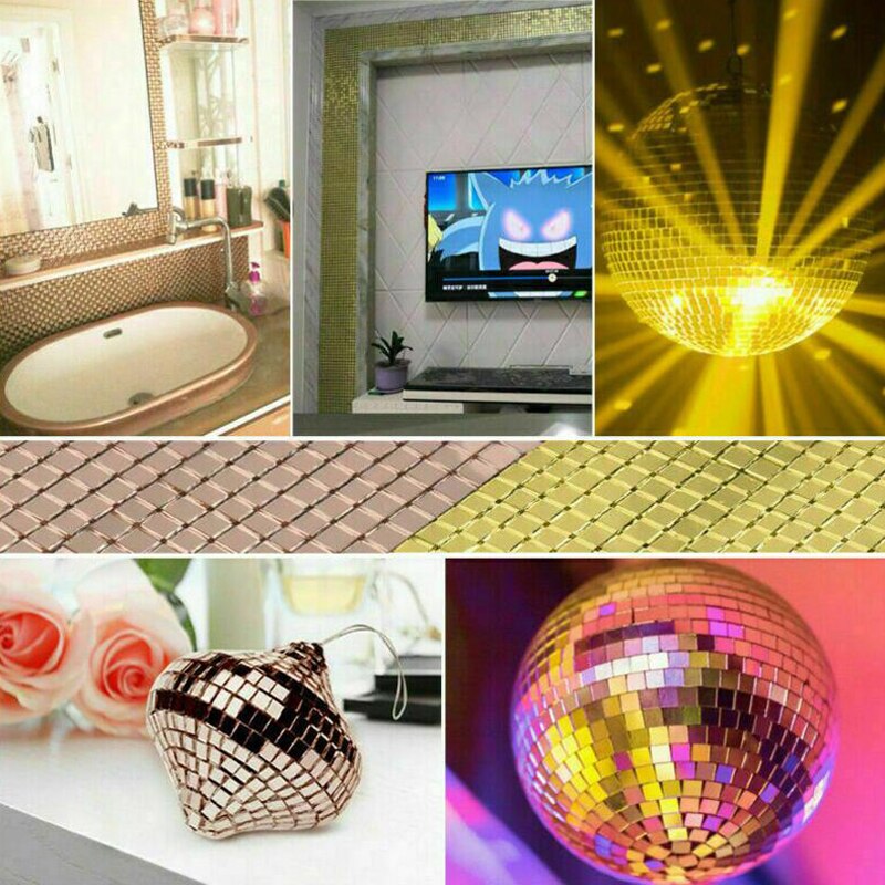 1 rolle selbst-Klebstoff Mini Platz 5/10mm Acryl Spiegel Mosaik Fliesen Für Diy Badezimmer Zauberstab Aufkleber handgemachte Handwerk Heimat Bar Dekor