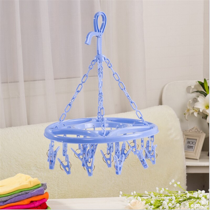 1pc Plastic Drying Rack Round Drying Rack Pantyhose Drying Rack Spring Plastic Drying Rack Clothes Racks for Hanging Clothes: Blue