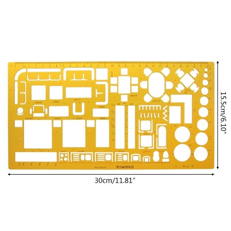 XRHYY Flow Chart Symbol Drafting Template Ruler Stencil Measuring Tool Student School Product Kit Lab&amp;Scientific Supplies: 4370