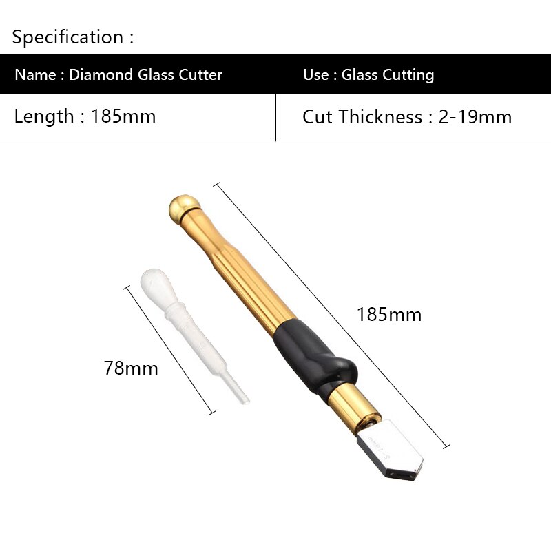 1PCS Upgrade Diamond Glass Cutter 2-19mm 175mm Carbonization Tungsten Alloy Glasses Cutters For Hand Tool Glass Cutting