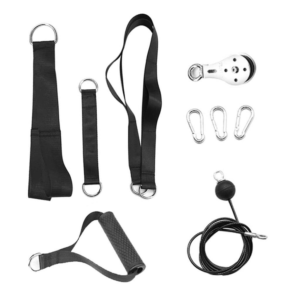 Fitness DIY Pulley Cable Machine Arm Strength Training Rope Cable Pulley System Durable Home Gym Workout Equipment Removable