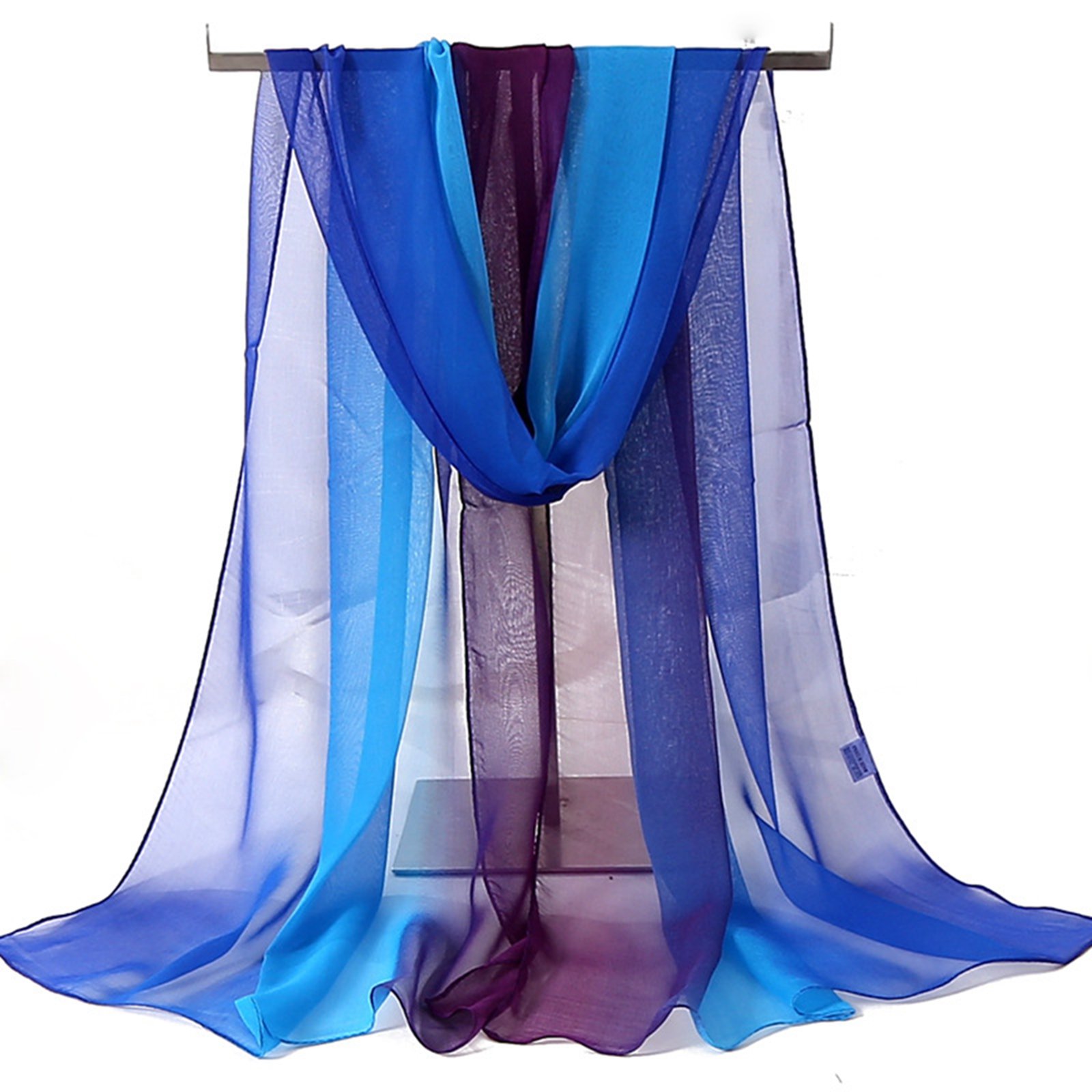 Four Seasons Women Plain Color Thin Soft Beach Thin Silky Georgette Scarf Shawls Long Wraps Beach Sunscreen Hijab: Turquoise