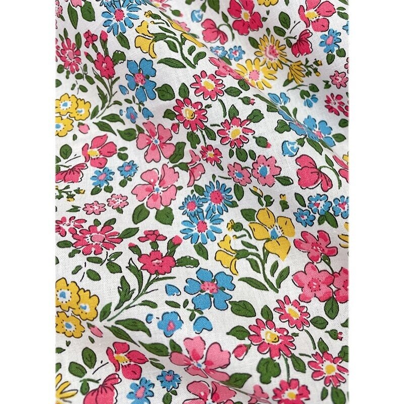 Tissu En Popeline De Coton 145X50Cm, Petit Tissu Bloemen Giet Confectie De Gewaden D'été, vêtements Pour Enfants, Tissu De Travail