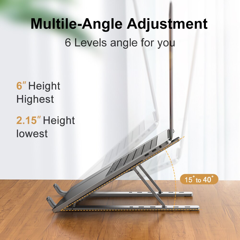 Iwongou support laptop aluminium adjustable notebook support base holder laptop base stand for bed working from home
