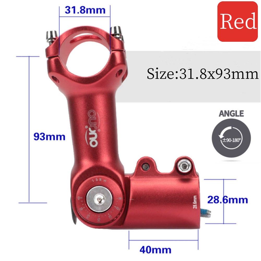 OUO MTB Attacco Manubrio Regolabile MTB potenza bicicletta Tavolo 90-180 Gradi Manubrio Della Bicicletta estensore 25.4/31.8mm Giù Stelo Estensione Doppio Blocco: verde
