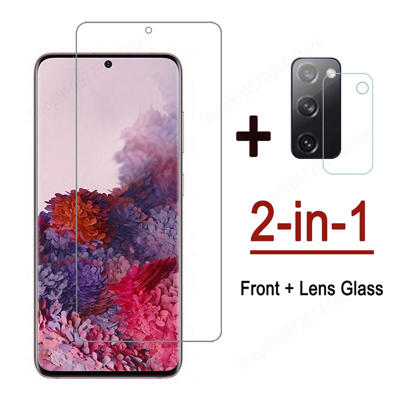 2 In 1 Glas Voor Samsung S20 Fe 5G Gehard Glas Camera Lens Beschermende Film Voor Samsung S20 fan Editie Screen Protector: 2 in 1