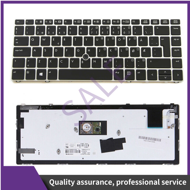 Denemarken UK EU Laptop toetsenbord voor HP EliteBook Folio 9470M 9470 9480 9480M 702843-001 US Vervangen toetsenbord Zilver