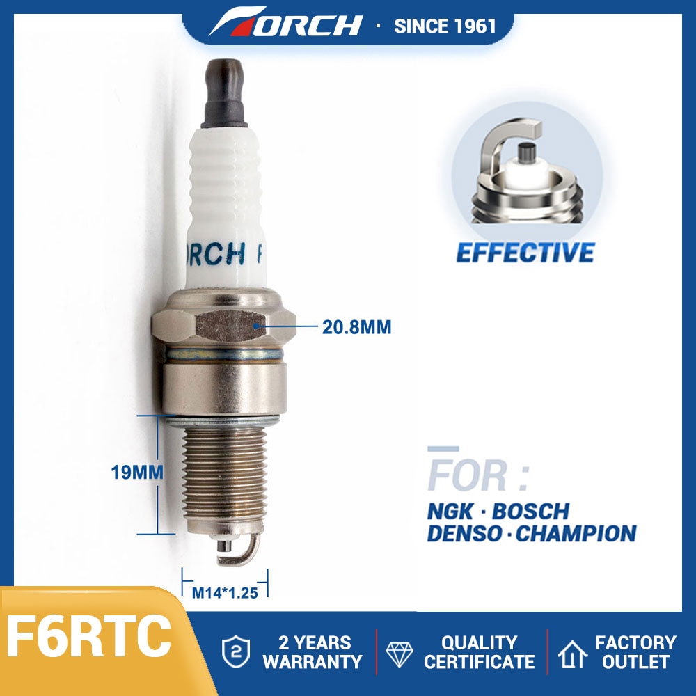 China Original TORCH Spark Plug F6RTC Raplace for Candle BUR5ETB10 DENSO W20EPR-U for WR7DC+ CHAMPION RN8VTYC4 Ignition System