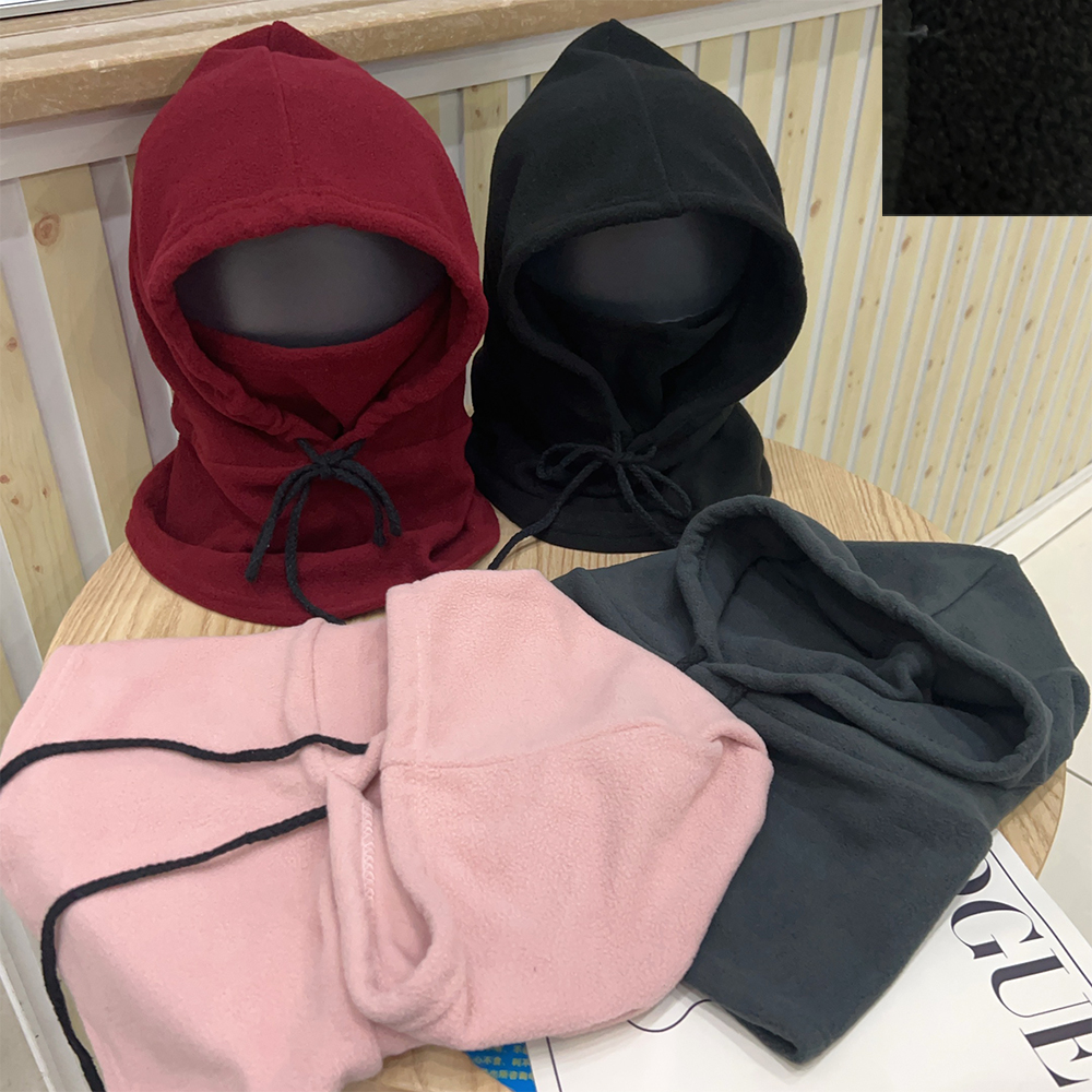 Gorro térmico de lana para invierno con capucha para exteriores, a prueba de viento, frío, cálido, deporte de esquí, calentador de cuello para hombres y mujeres, máscara facial de ciclista, gorros enmascarados