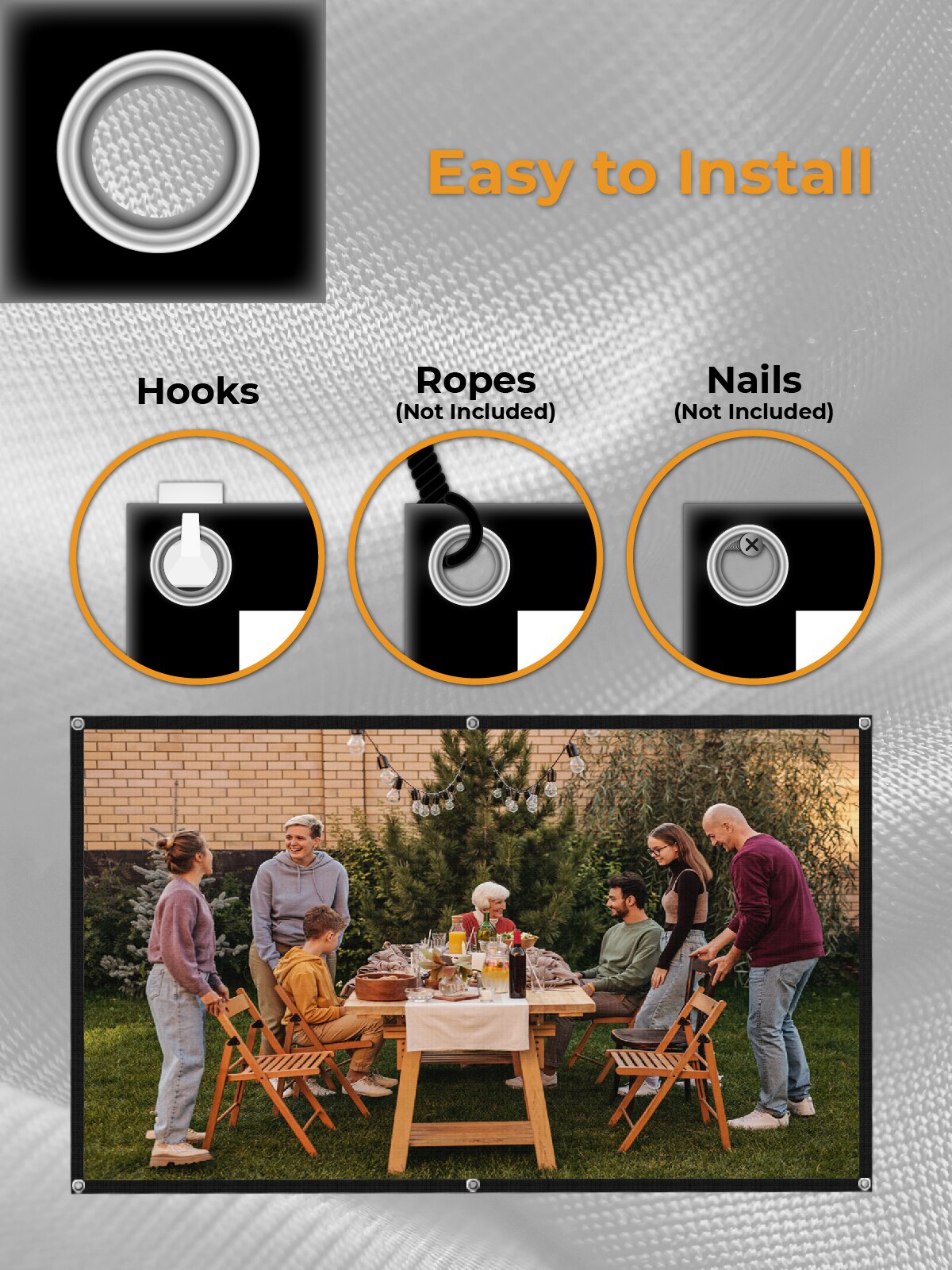 Wewatch PS5/PS6 Draagbare 100/120 Inch Scherm Hd 16:9 Stof Doek Scherm Hoge Helderheid Reflecterende Opvouwbare Projector Screen