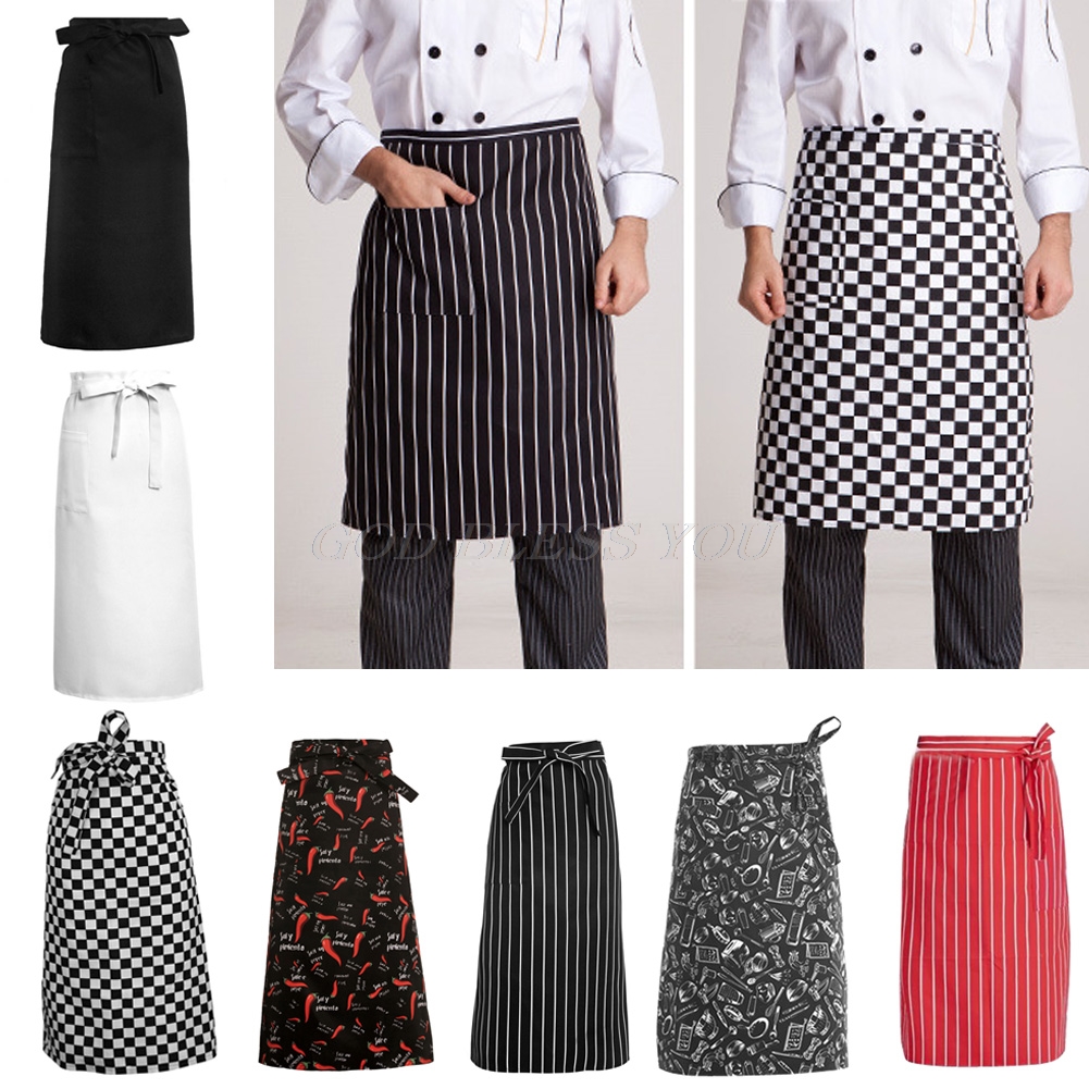 Kitchen Cooking Aprons Work Dining Half-length Long Waist Apron Catering Chefs Hotel Waiters Uniform Essential Supplies