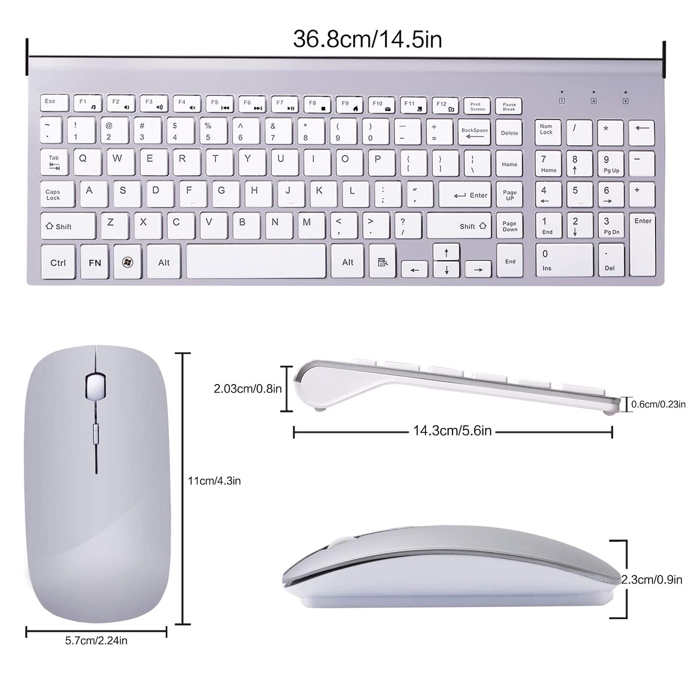 Drahtlose Tastatur und Maus Combo 2,4G Ultra Dünne Kompakte Voll Größe Ruhig Schere Schalter Tastatur und Mäbenutzen für Fenster Laptop PC