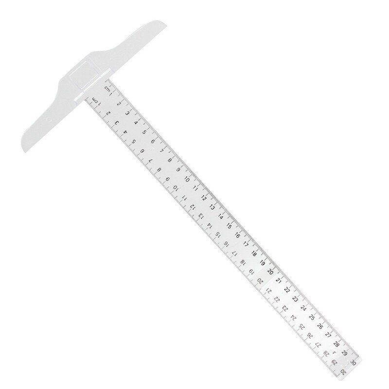 ¡Novedad! regla en forma de T de plástico de 12 pulgadas, medidas transparentes, regla recta, herramienta de medida para dibujar suministros de pintura